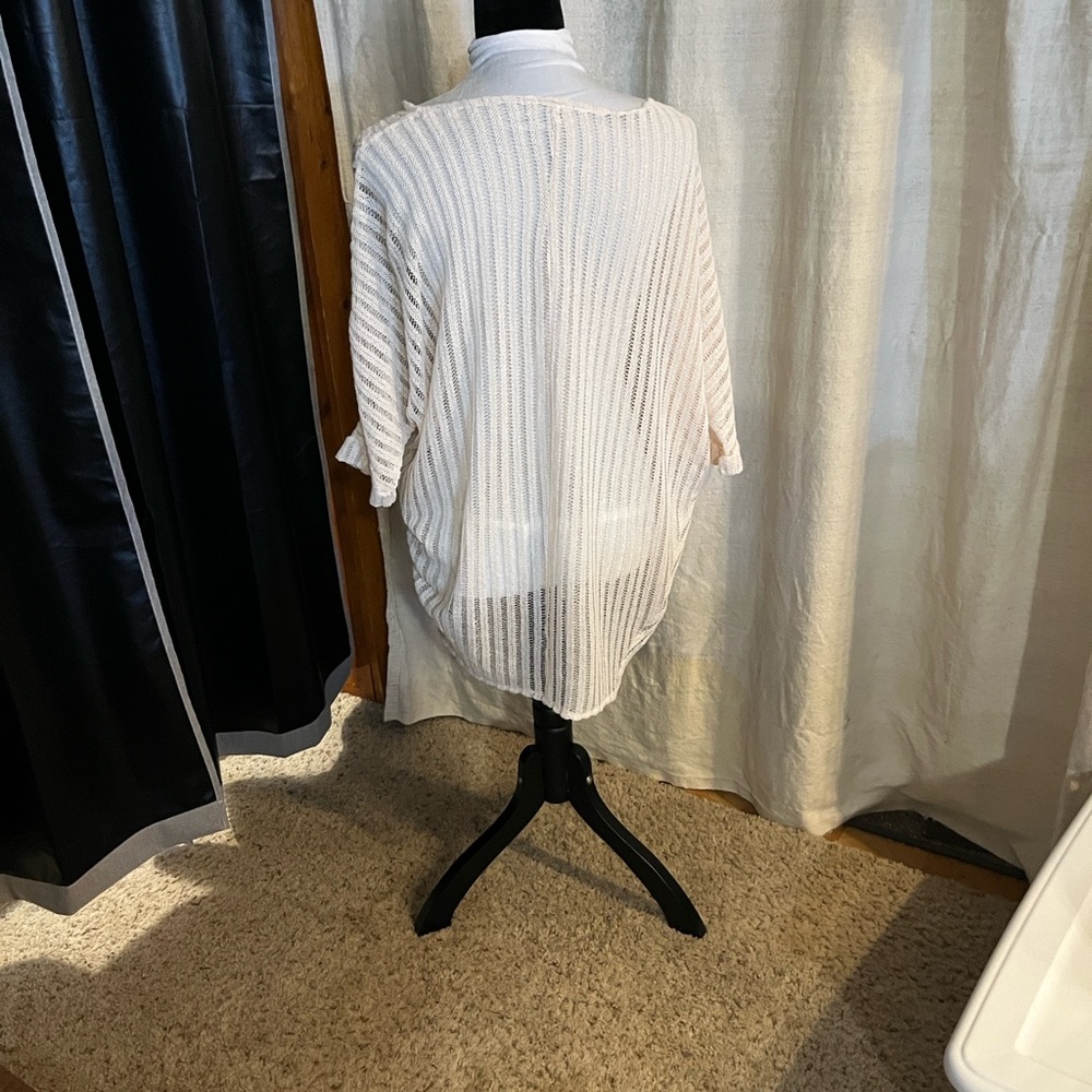 Cream Open-Front Cardigan - Picture 4 of 4